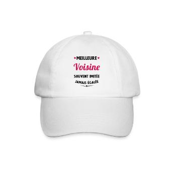Meilleure voisine souvent imitée jamais égalée - Casquette classique - blanc/blanc - Devant
