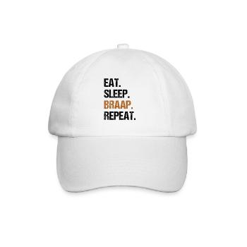 Mangez du sommeil Braap Répéter Drôle Dirt Bike Motocross - Casquette classique - blanc/blanc - Devant
