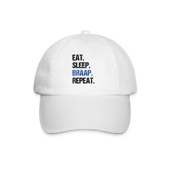 Mangez du sommeil Braap Répéter Drôle Dirt Bike Motocross - Casquette classique - blanc/blanc - Devant