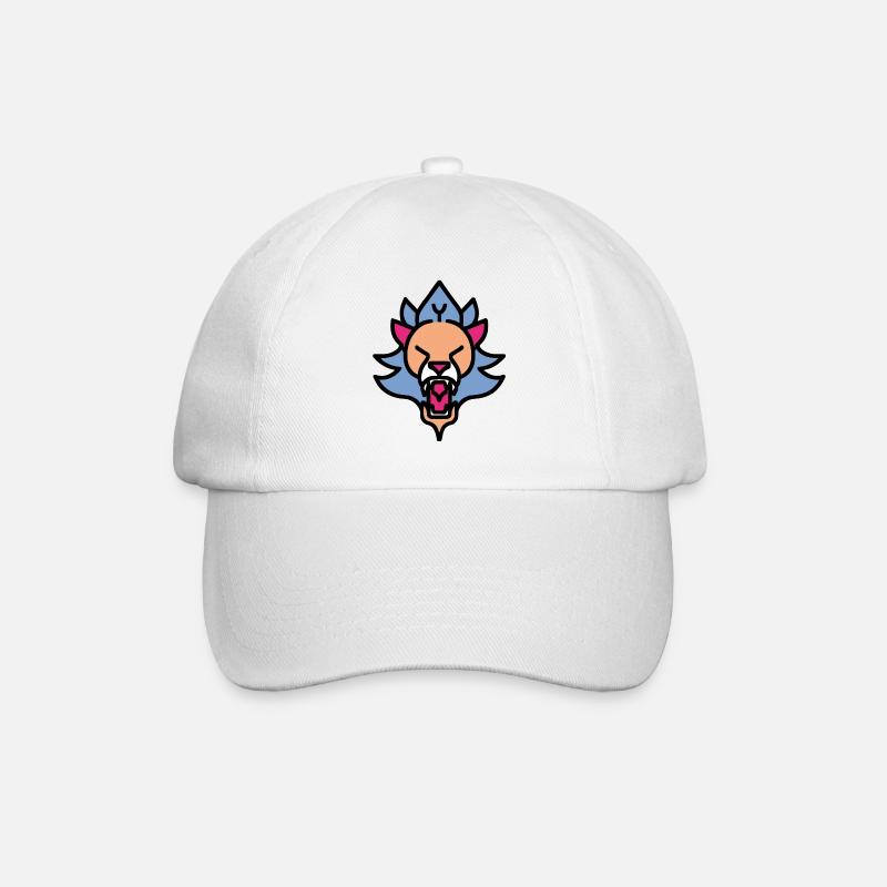 Brüllender Löwe - Baseballkappe - Weiß/Weiß