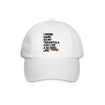 Ich arbeite hart, damit meine Vogelspinne ein besseres Leben haben kann - Baseballkappe - Weiß/Weiß - Vorne