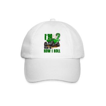 Kids 2nd Birthday Children's Monster Truck - Baseball Cap - white/white - Front