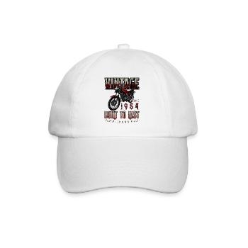 Vintage Motorcycle Bikers Motorbike Birthday 1954 - Baseball Cap - white/white - Front