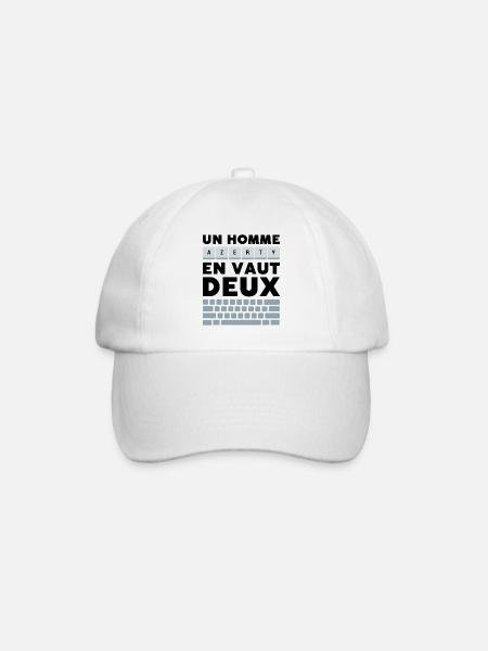 Un homme AZERTY en vaut deux - Casquette classique - blanc/blanc