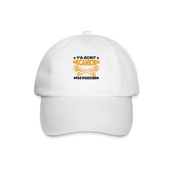 Y'a écrit Mécanicien Pas Magicien Cadeau Homme - Casquette classique - blanc/blanc - Devant