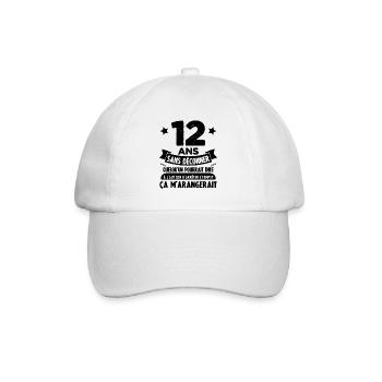 12 Ans âge 12 ans anniversaire 12 ans - Casquette classique - blanc/blanc - Devant