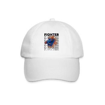 Betta Fish 80's Style Siamese Fighting Fish - Baseball Cap - white/white - Front
