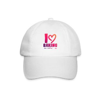 I love baking - Baseball Cap - white/white - Front