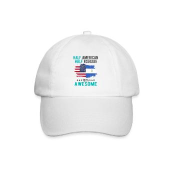 Half American Half Nicaraguan - Baseball Cap - white/white - Front