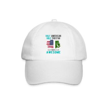 Half American Half Pakistani - Baseball Cap - white/white - Front