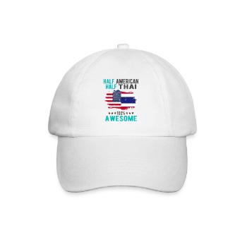 Half American Half Thai - Baseball Cap - white/white - Front