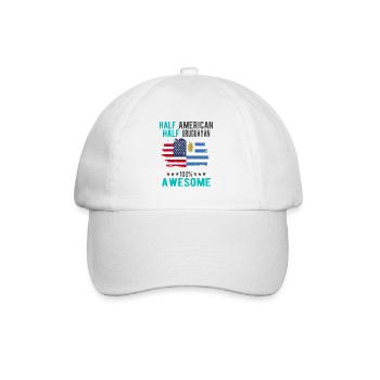 Halb Amerikaner Halb Uruguayer - Baseballkappe - Weiß/Weiß - Vorne