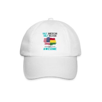 Half American Half Bolivian - Baseball Cap - white/white - Front