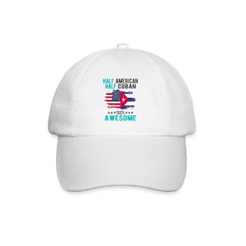 Halb Amerikaner Halb Kubaner - Baseballkappe - Weiß/Weiß - Vorne