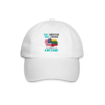 Half American Half Lithuanian - Baseball Cap - white/white - Front