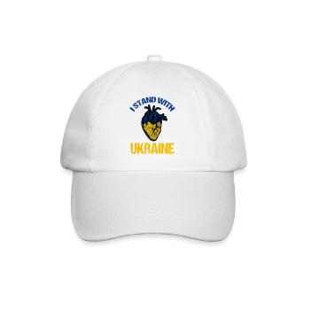 Je soutiens le drapeau ukrainien - Casquette classique - blanc/blanc - Devant