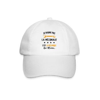 C'est la Mécanique Qui M'aime Cadeau Humour - Casquette classique - blanc/blanc - Devant