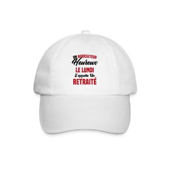 Agriculteur Heureux le lundi S'appelle un Retraité - Casquette classique - blanc/blanc - Devant