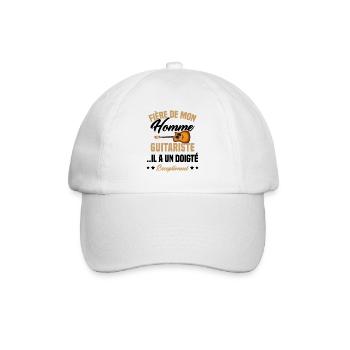 fière de mon homme guitariste - Casquette classique - blanc/blanc - Devant