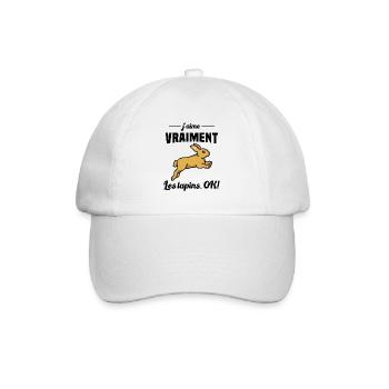 J'aime vraiment les Lapins OK - Casquette classique - blanc/blanc - Devant