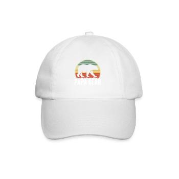 Papa Bear Proud Daddy Proud Dad - Baseball Cap - white/white - Front