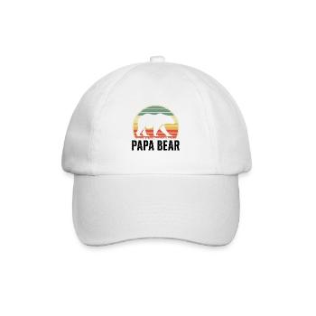 Papa Bear Proud Daddy Proud Dad - Baseball Cap - white/white - Front