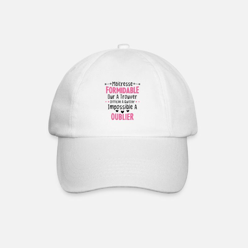 Maîtresse formidable cadeau Maîtresse d'école - Casquette classique - blanc/blanc