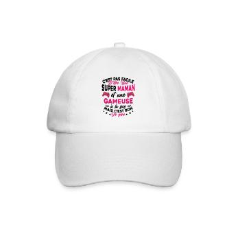 Super Maman Gameuse Humour Gamer Cadeau - Casquette classique - blanc/blanc - Devant