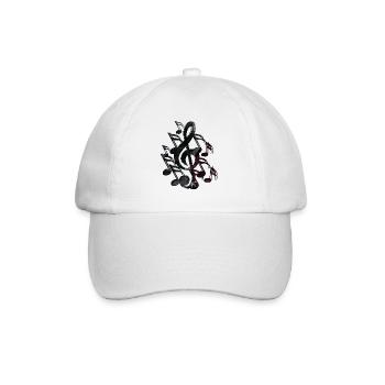 Notenschlüssel Noten - Baseballkappe - Weiß/Weiß - Vorne