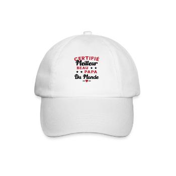 Certifié Meilleur Beau Papa Du Monde Homme Cadeau - Casquette classique - blanc/blanc - Devant