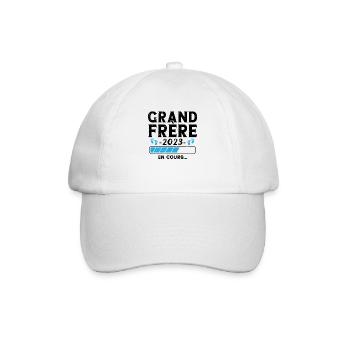 Annonce Grossesse Surprise Futur Grand Frère 2023 - Casquette classique - blanc/blanc - Devant