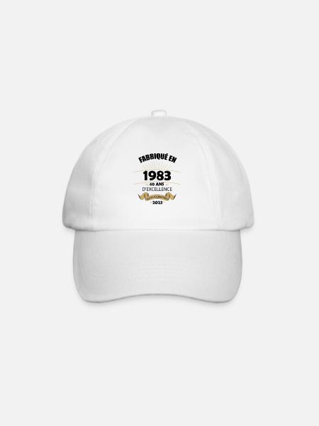 Fabriqué En 1983 Né En 1983 40 Ans Anniversaire - Casquette classique - blanc/blanc