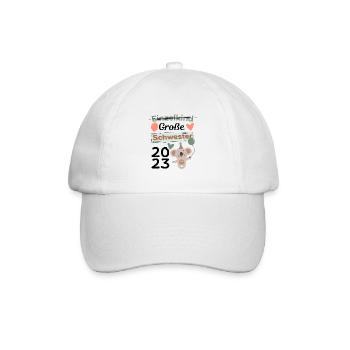 Einzelkind große Schwester 2023 Geschenk - Baseballkappe - Weiß/Weiß - Vorne