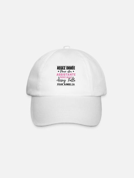 Assistante Sociale Humour Métier Idée Cadeau Femme - Casquette classique - blanc/blanc