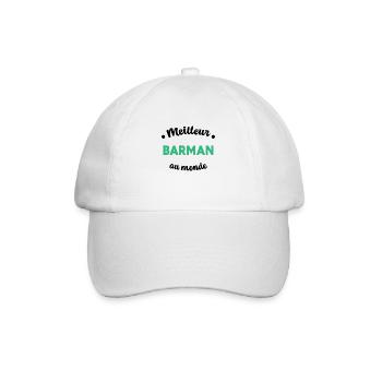 Le meilleur barman au monde Cadeau Papa Papi Homme - Casquette classique - blanc/blanc - Devant