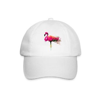 Aquarell Flamingo Pink - Baseballkappe - Weiß/Weiß - Vorne