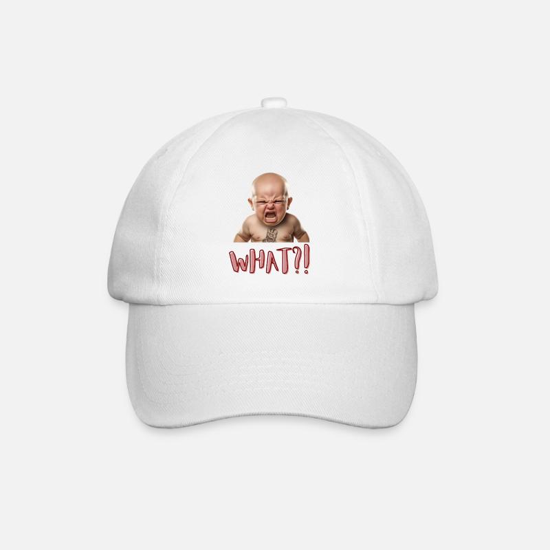 What?! - Baseball Cap - white/white