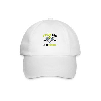 J'Peux Pas J'Ai Tennis Sport Cadeau Humoristique - Casquette classique - blanc/blanc - Devant