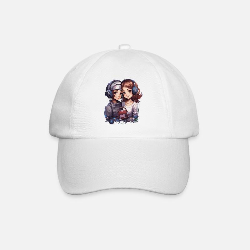 Friends Design im Anime Style - Baseballkappe - Weiß/Weiß