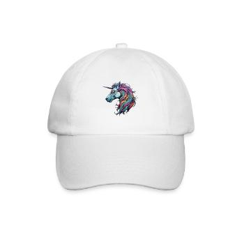 Einhorn Portrait - Baseballkappe - Weiß/Weiß - Vorne