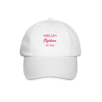 Bonjour dix-huit 2005 18 anniversaire fille - Casquette classique - blanc/blanc - Devant
