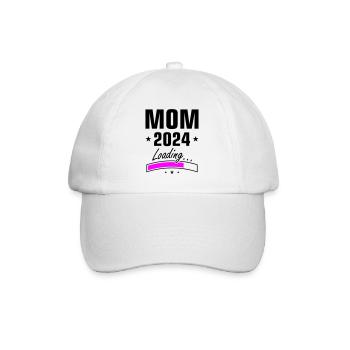 Mama 2024 Loading Mom - Baseballkappe - Weiß/Weiß - Vorne