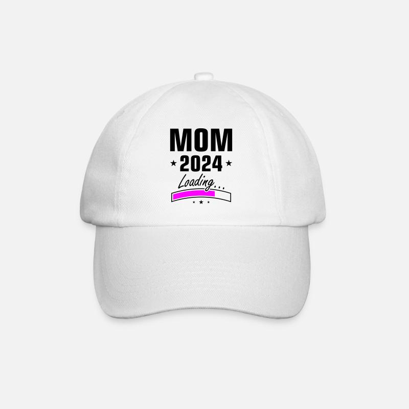 Mama 2024 Loading Mom - Baseball Cap - white/white