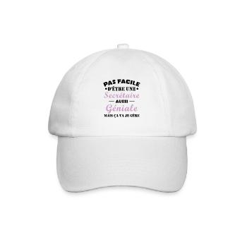 Secrétaire géniale cadeau drôle secrétaire - Casquette classique - blanc/blanc - Devant
