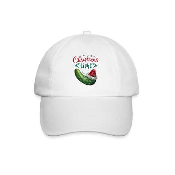 Frohe Weihnachten lustige Weihnacht Gurke - Baseballkappe - Weiß/Weiß - Vorne