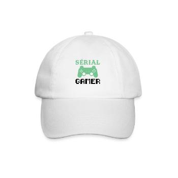 Sérial Gamer humour console jeux vidéos ado geek - Casquette classique - blanc/blanc - Devant