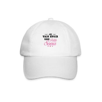 Je Vais Avoir Une Petite Sœur Cadeau Future Soeur - Casquette classique - blanc/blanc - Devant