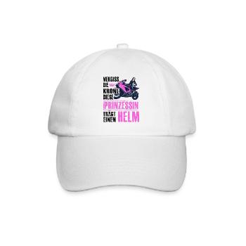 Vergiss die Krone diese Prinzessin trägt einen Hel - Baseballkappe - Weiß/Weiß - Vorne