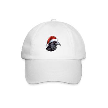 Crow Head Raven Christmas Portrait - Baseball Cap - white/white - Front