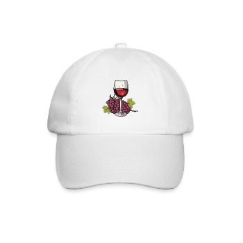 Wine Glass Grapes Wine - Baseball Cap - white/white - Front